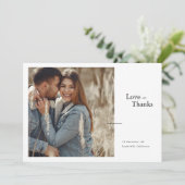 Eenvoudige Elegant Love and Bedankt Photo Wedding (Staand voorkant)