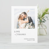 Eenvoudige Elegant Love and Bedankt Photo Wedding (Staand voorkant)