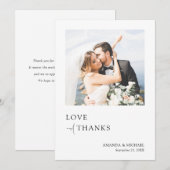 Eenvoudige Elegant Love and Bedankt Photo Wedding (Voorkant / Achterkant)