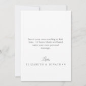 Eenvoudige Elegant Love and Bedankt Weduwfoto (Achterkant)