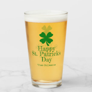 Eenvoudige Elegant Lucky Shamrock St Patrick's Day Glas