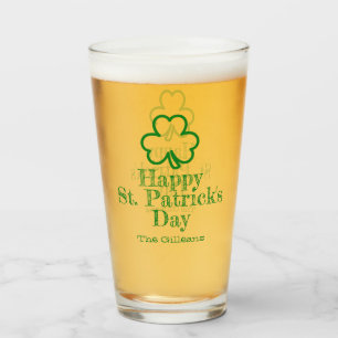 Eenvoudige Elegant Lucky Shamrock St Patrick's Day Glas