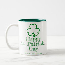 Eenvoudige Elegant Lucky Shamrock St Patrick's Day Tweekleurige Koffiemok