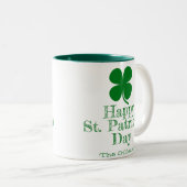 Eenvoudige Elegant Lucky Shamrock St Patrick's Day Tweekleurige Koffiemok (Voorkant rechts)