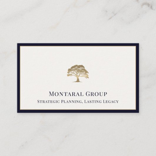 Eenvoudige Elegant Luxury Tree Logo Visitekaartje (Voorkant)