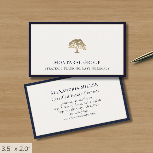Eenvoudige Elegant Luxury Tree Logo Visitekaartje