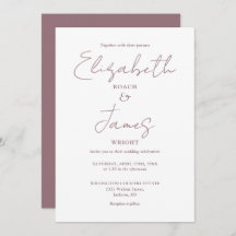 Eenvoudige Elegant Mauve Script QR Code Wedding