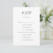 Eenvoudige Elegant Menu Keuze RSVP-kaart (Staand voorkant)