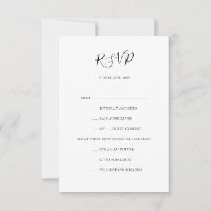 Eenvoudige Elegant Menu Keuze RSVP-kaart