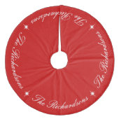 Eenvoudige Elegant Merry kerst Persoonlijke naam Fleece Kerstboom Rok (Voorkant)