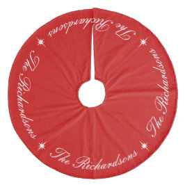 Eenvoudige Elegant Merry kerst Persoonlijke naam Fleece Kerstboom Rok