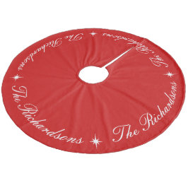 Eenvoudige Elegant Merry kerst Persoonlijke naam Fleece Kerstboom Rok