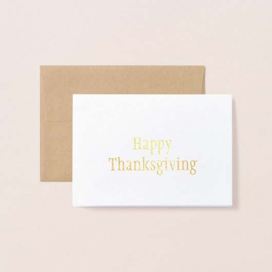 Eenvoudige Elegant Mini Gold Foil Thanksgiving Kaa Folie Kaarten (Voorkant met envelop)