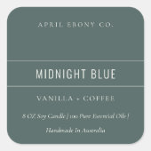 EENVOUDIGE ELEGANT MINIMAAL MODERN DUSKY GRAY BLUE VIERKANTE STICKER (Voorkant)