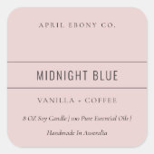 EENVOUDIGE ELEGANT MINIMAAL MODERN DUSKY PINK CAND VIERKANTE STICKER (Voorkant)