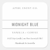 EENVOUDIGE ELEGANT MINIMAAL MODERN ZWART WITKANDLE VIERKANTE STICKER (Voorkant)