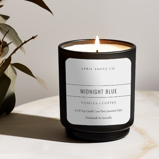 EENVOUDIGE ELEGANT MINIMAAL MODERN ZWART WITKANDLE VIERKANTE STICKER