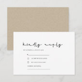 EENVOUDIGE ELEGANT MINIMAAL ZWART WEDDING RSVP INFORMATIEKAARTJE (Voorkant / Achterkant)