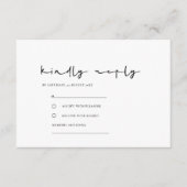 EENVOUDIGE ELEGANT MINIMAAL ZWART WEDDING RSVP INFORMATIEKAARTJE (Voorkant)