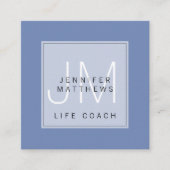 Eenvoudige Elegant Minimale Chic Monogram Life Coa Vierkante Visitekaartje (Voorkant)