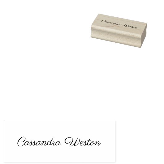 Eenvoudige Elegant Minimalist #5 Script naam allee Rubberstempel (Gestempeld)