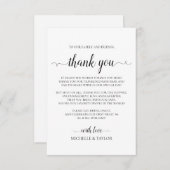 Eenvoudige Elegant Minimalist bedankpas Notitiekaartje (Voorkant / Achterkant)