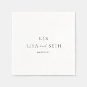 Eenvoudige Elegant Minimalist Classic Monogram Wed Servet (Voorkant)