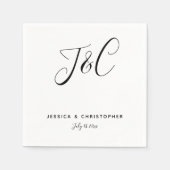 Eenvoudige Elegant Minimalist Monogram Initialen Servet (Voorkant)