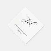 Eenvoudige Elegant Minimalist Monogram Initialen Servet (Hoek)