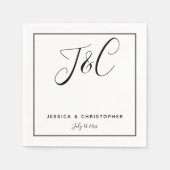 Eenvoudige Elegant Minimalist Monogram Initialen Servet (Voorkant)