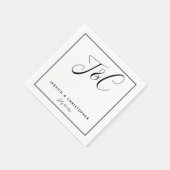 Eenvoudige Elegant Minimalist Monogram Initialen Servet (Hoek)