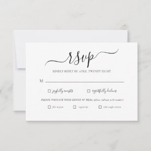 Eenvoudige Elegant Minimalist RSVP Invitation Kaar Notitiekaartje