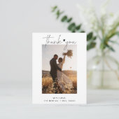 Eenvoudige Elegant Minimalist Weddenschap Foto bed Briefkaart (Staand voorkant)