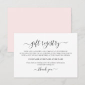 Eenvoudige Elegant Minimalistische Gift Registry K Notitiekaartje (Voorkant / Achterkant)