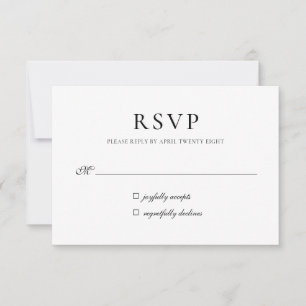 Eenvoudige Elegant minimalistische RSVP-uitnodigin Notitiekaartje