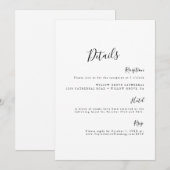 Eenvoudige Elegant minimalistische zwarte & witte- Kaart (Voorkant / Achterkant)