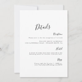 Eenvoudige Elegant minimalistische zwarte & witte- Kaart