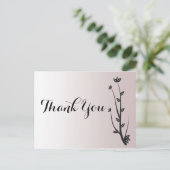 Eenvoudige Elegant Modern bladeren Dank u Briefkaart (Staand voorkant)