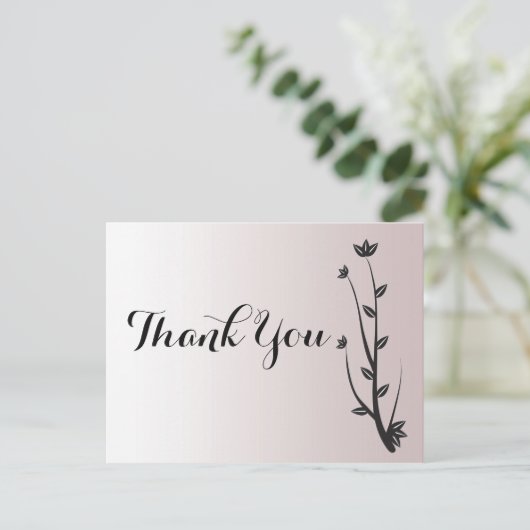 Eenvoudige Elegant Modern bladeren Dank u Briefkaart (Staand voorkant)