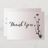 Eenvoudige Elegant Modern bladeren Dank u Briefkaart (Voorkant / Achterkant)