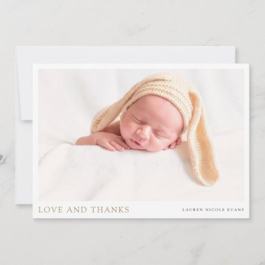 Eenvoudige Elegant Modern Custom Boy of Girl Baby Bedankkaart (Voorkant)