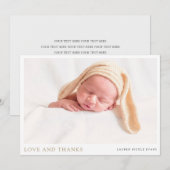 Eenvoudige Elegant Modern Custom Boy of Girl Baby Bedankkaart (Voorkant / Achterkant)
