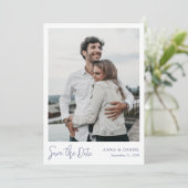 Eenvoudige Elegant Modern Custom Save the Date Pho Kaart (Staand voorkant)