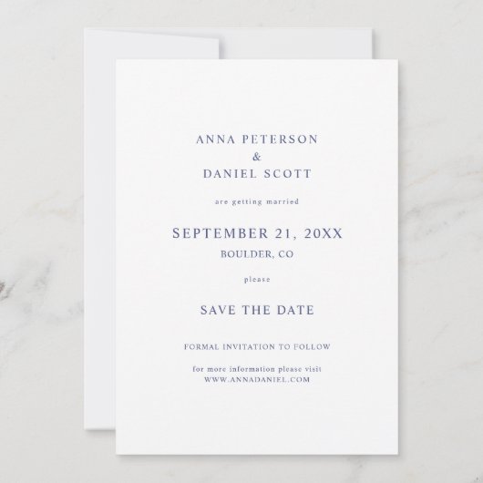 Eenvoudige Elegant Modern Custom Save the Date Pho Kaart (Achterkant)