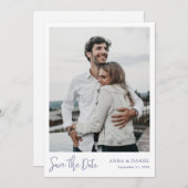 Eenvoudige Elegant Modern Custom Save the Date Pho Kaart (Voorkant / Achterkant)