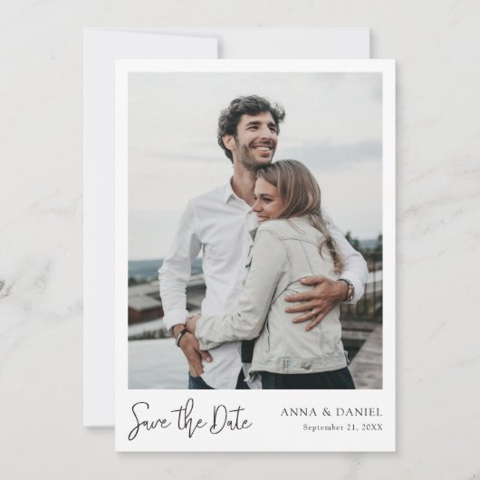 Eenvoudige Elegant Modern Custom Save the Date Pho Kaart (Voorkant)