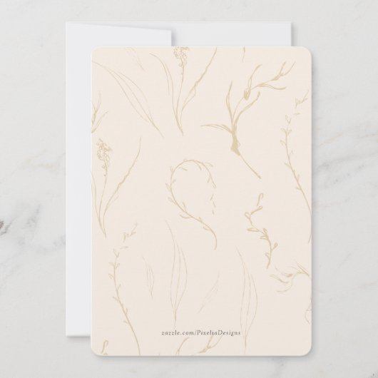 Eenvoudige Elegant Modern Earth Tones Beige Weddin Save The Date (Achterkant)
