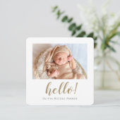 Eenvoudige Elegant Modern Gold Custom Girl Boy Bir Aankondiging (Staand voorkant)