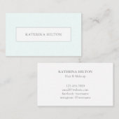 Eenvoudige Elegant Modern Light Turquoise Visitekaartje (Voorkant / Achterkant)