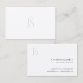 Eenvoudige Elegant Modern Minimalist Monogram Sjab Visitekaartje (Voorkant / Achterkant)